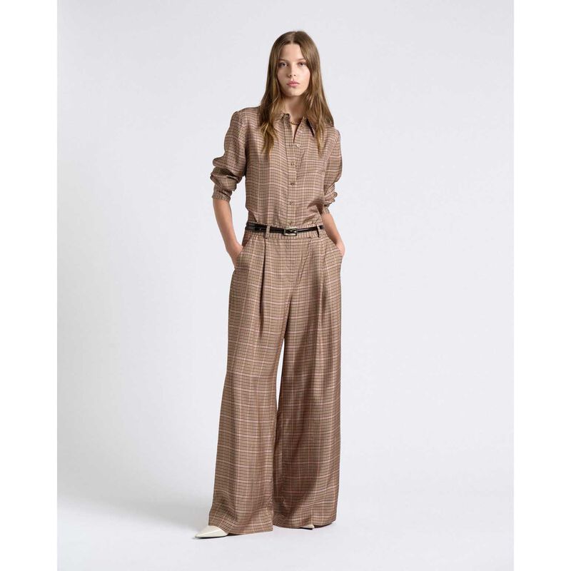 Cue Check Wide Leg Pant image number 3